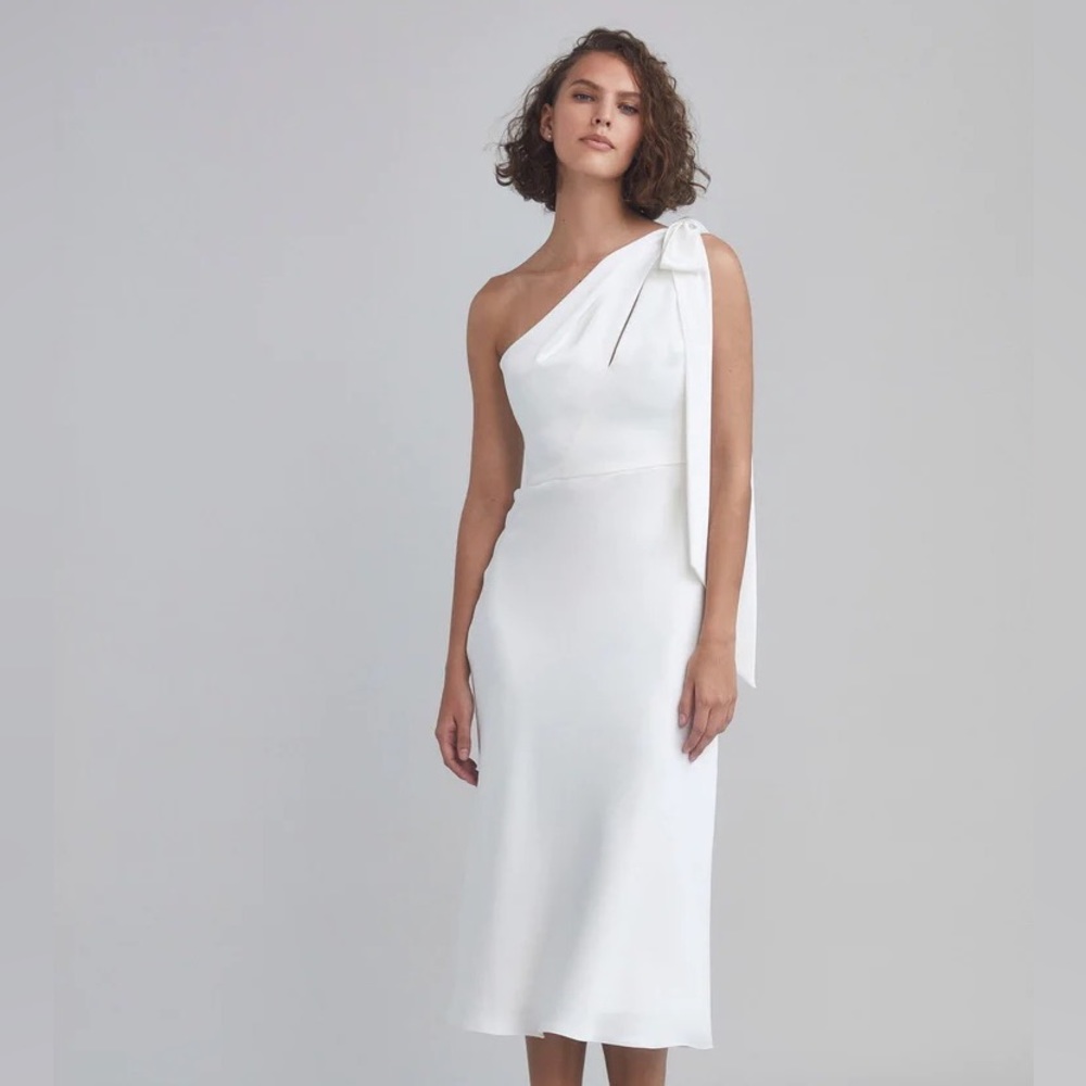 Amsale Bow One shoulder dress